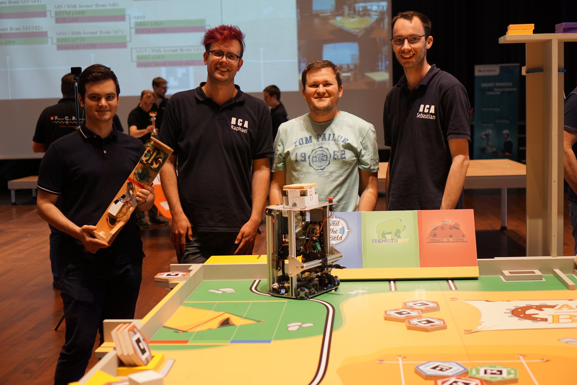 Ein Teil des RCA-Teams beim Eurobot-Wettbewerb in der Schweiz